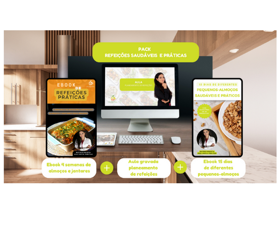 Ebooks com receitas práticas e saudáveis da nutricionista Ana Sofia Freitas.